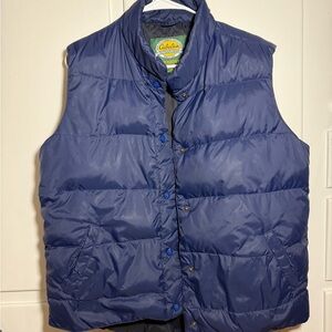 Cabelas Premier Northern Goose Down Puffer Vest Blue Size Medium
